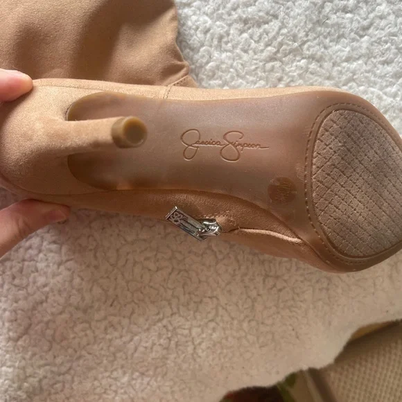 Jessica Simpson Tan Over-the-Knee Boots with Stiletto Heel - Picture 3 of 4